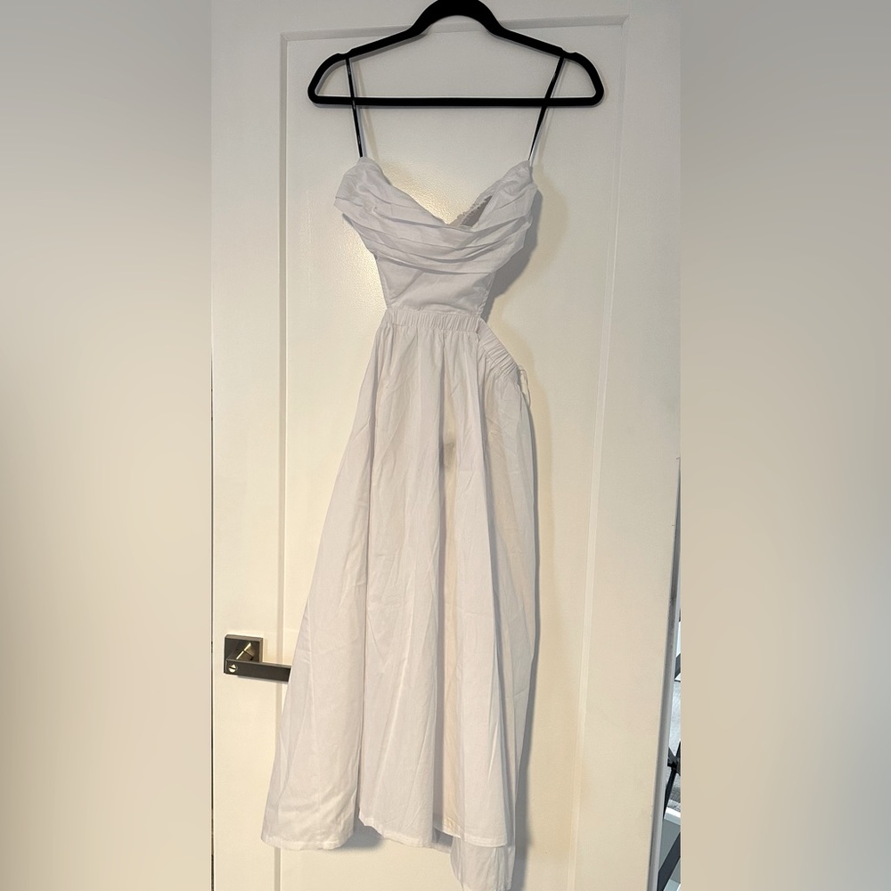 White tube cut out dress
